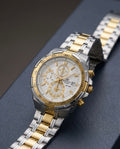 Casio Edifice Featuring a dual-tone Gold and Silver stainless steel band