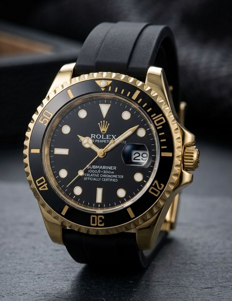 Rolex Submariner Date | yellow gold case and a black Cerachrom bezel