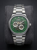 Patek Philippe Nautilus Skeleton watch with a green dial and stainless steel bracelet