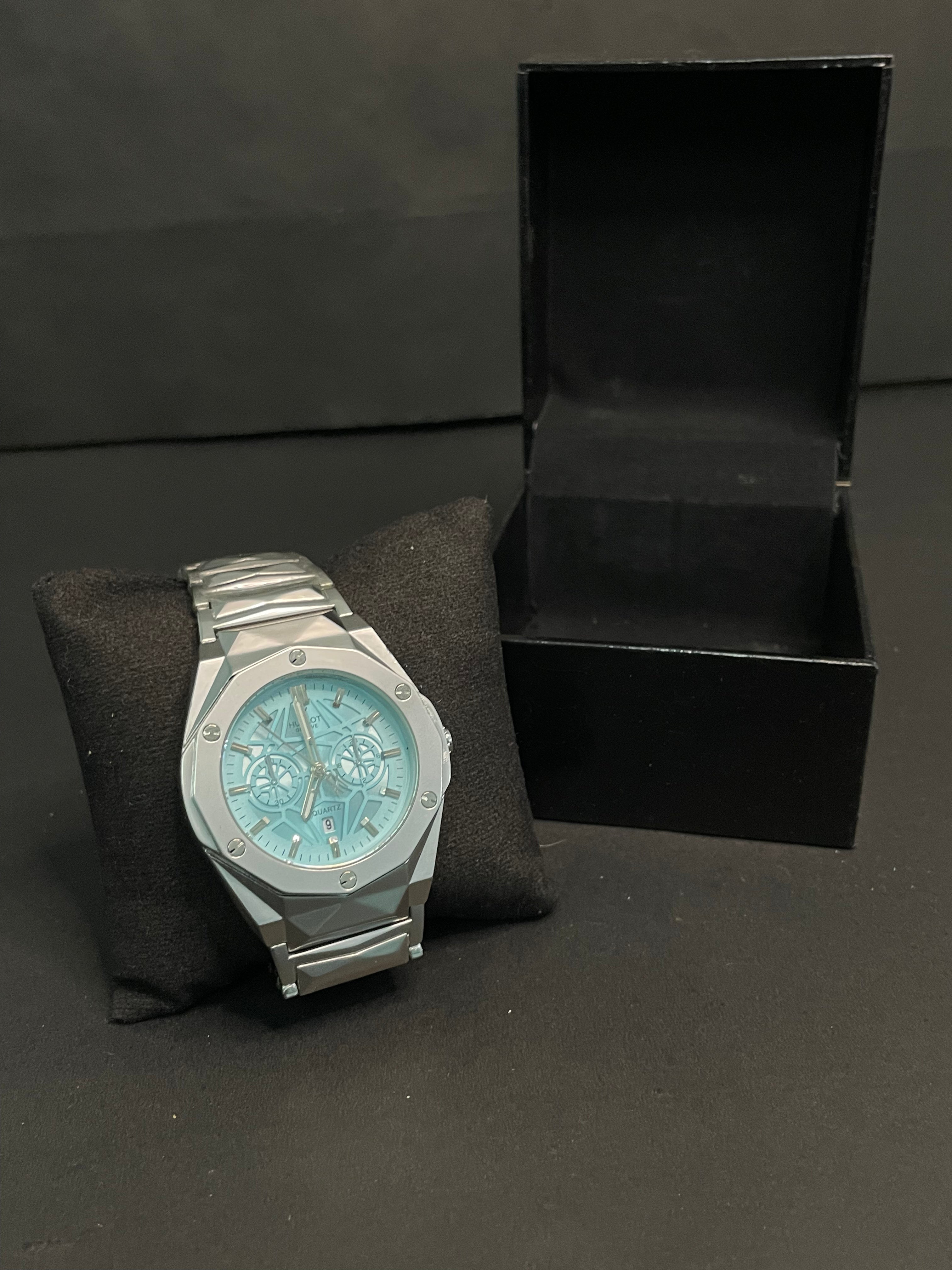 HUBLOT | Ocean Blue Dial Steel Watch – Premium Chrono