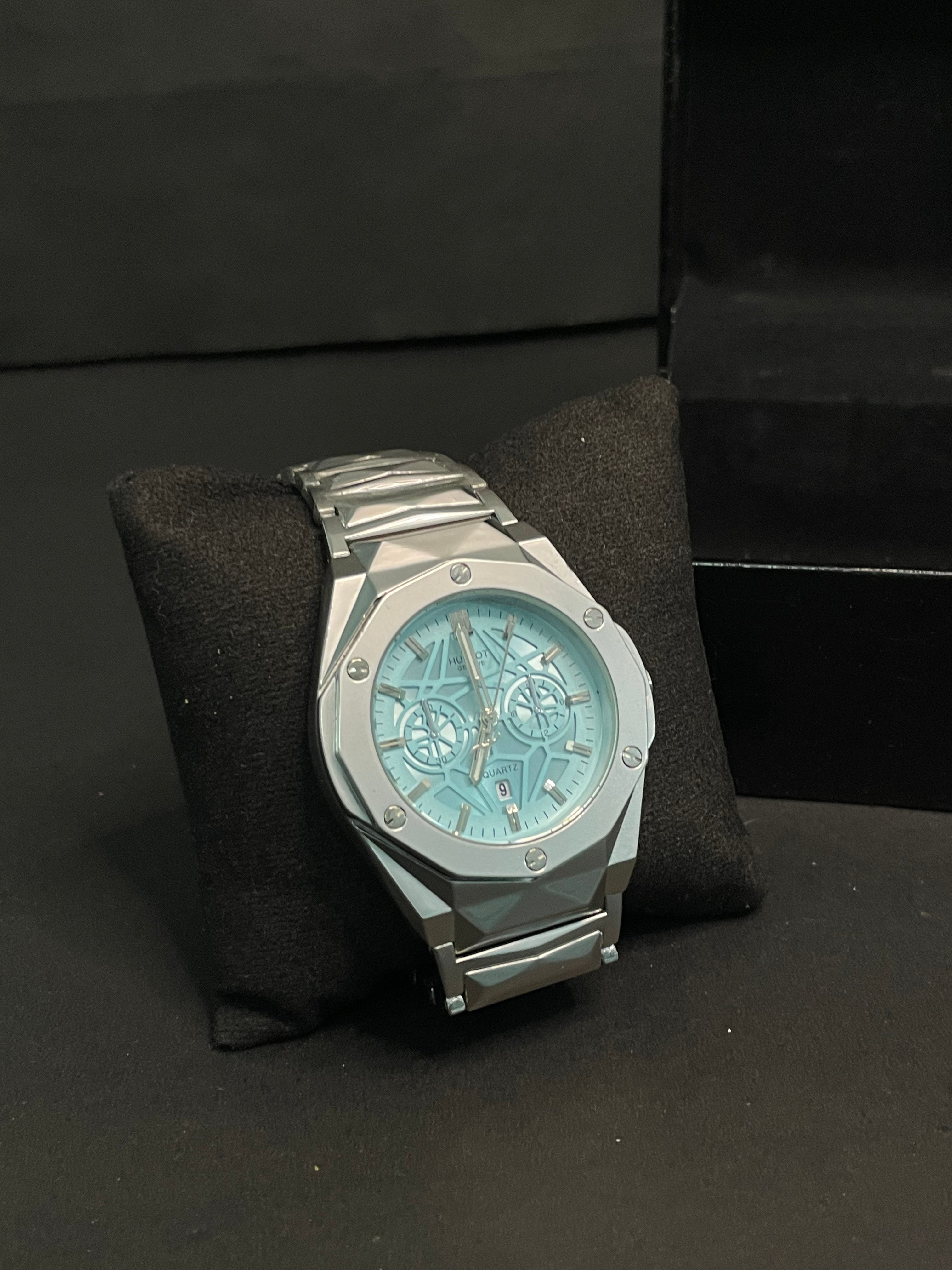 HUBLOT | Ocean Blue Dial Steel Watch – Premium Chrono