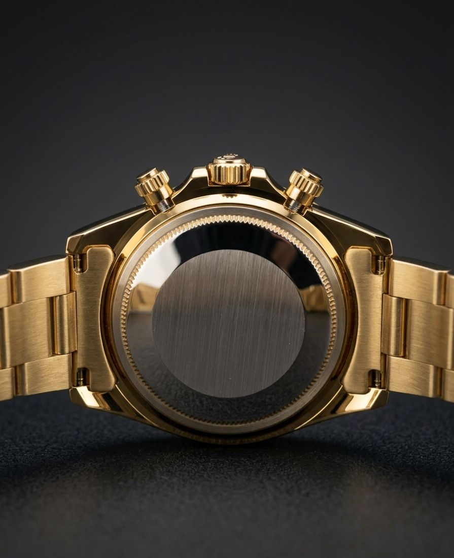 Rolex Cosmograph Daytona, specifically | yellow gold model with a green dial