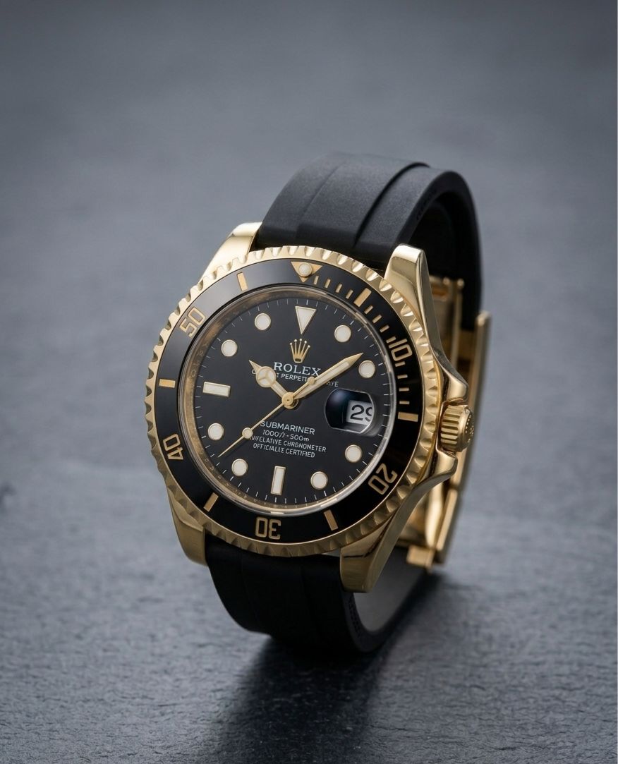Rolex Submariner Date | yellow gold case and a black Cerachrom bezel